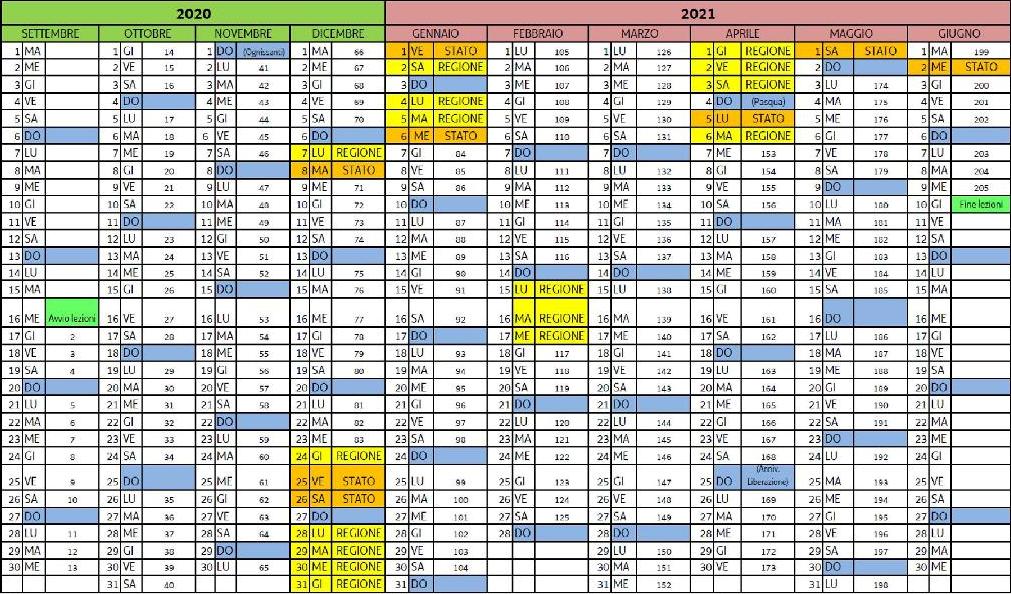 Calendario scolastico